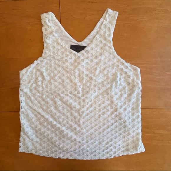 Anthropologie Sunday in Brooklyn L Ivory White Lace Tank Top Blouse - Picture 3 of 10